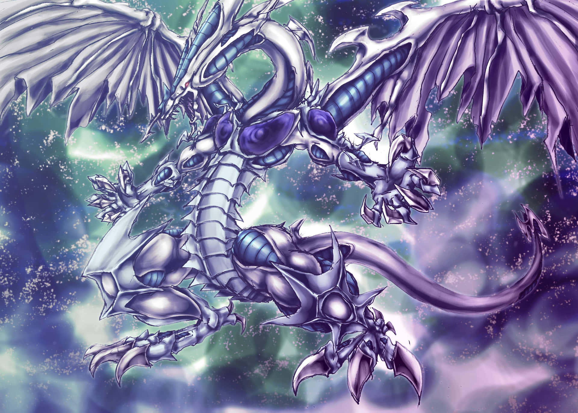 Fierce and powerful Yugioh Dragons in action Wallpaper