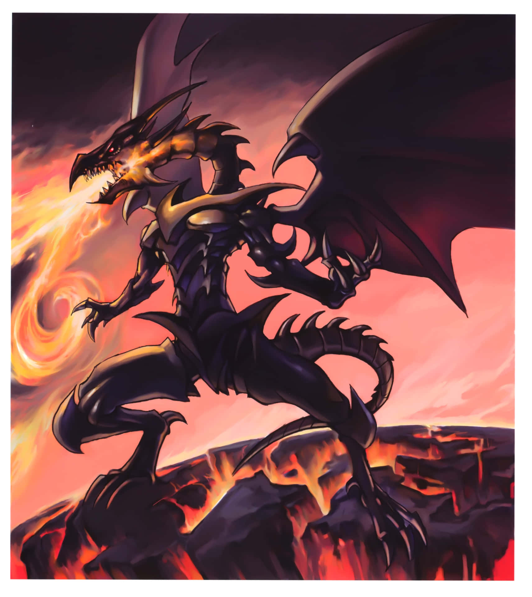 Majestic Yu-Gi-Oh! Dragons Locked in an Epic Battle Wallpaper