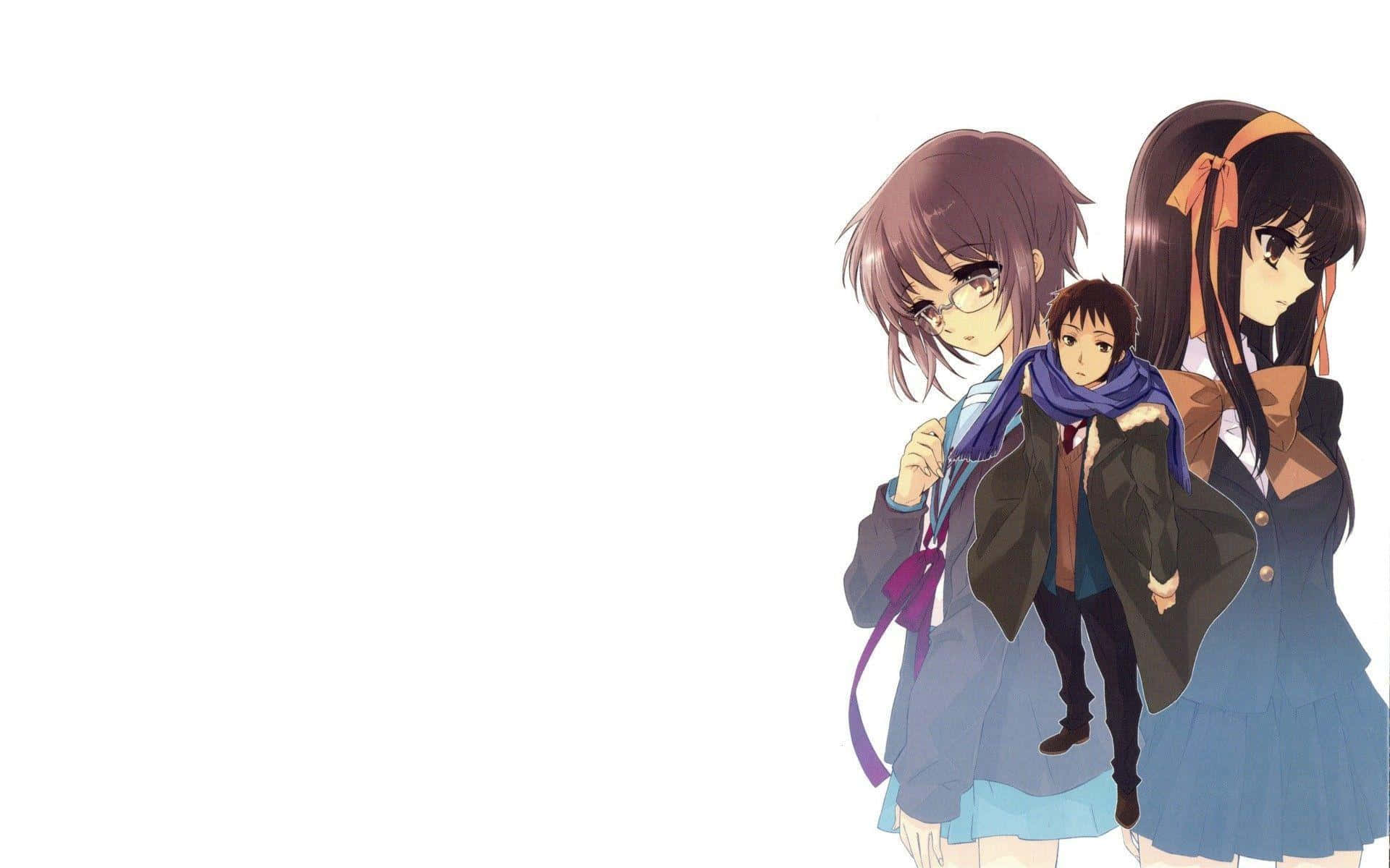 Engrossed Yuki Nagato immersed in the world of books Wallpaper