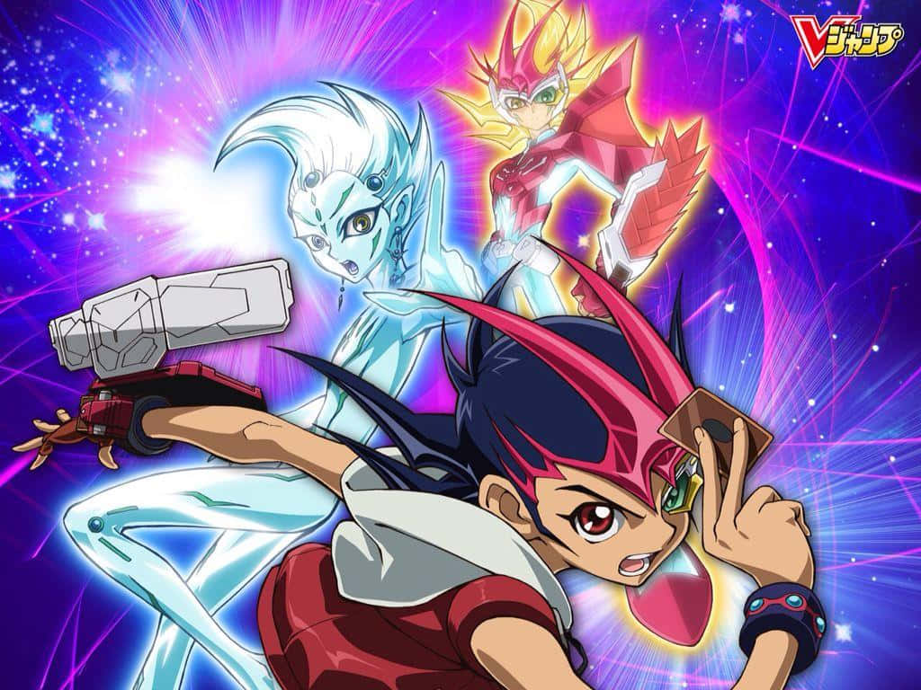Yuma Tsukumo, protagonist of Yu-Gi-Oh! ZEXAL, with his winning smile and duel disk Wallpaper