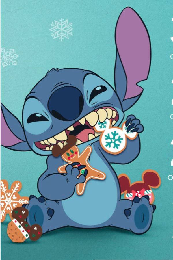 Yummy Cookies For Christmas Stitch Wallpaper