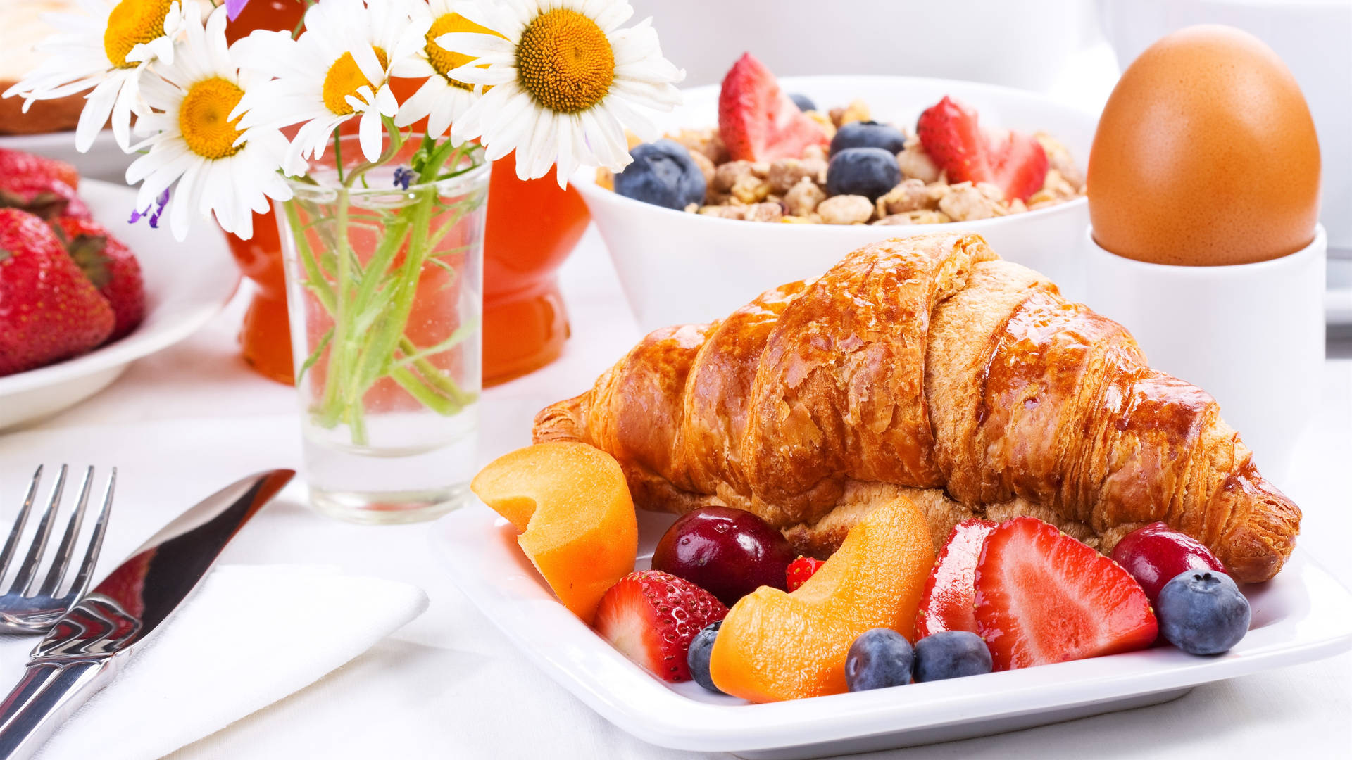 Yummy Fruit Breakfast Wallpaper
