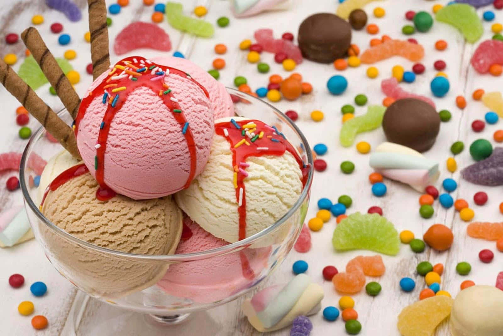 Yummy Ice Cream Parfait Wallpaper