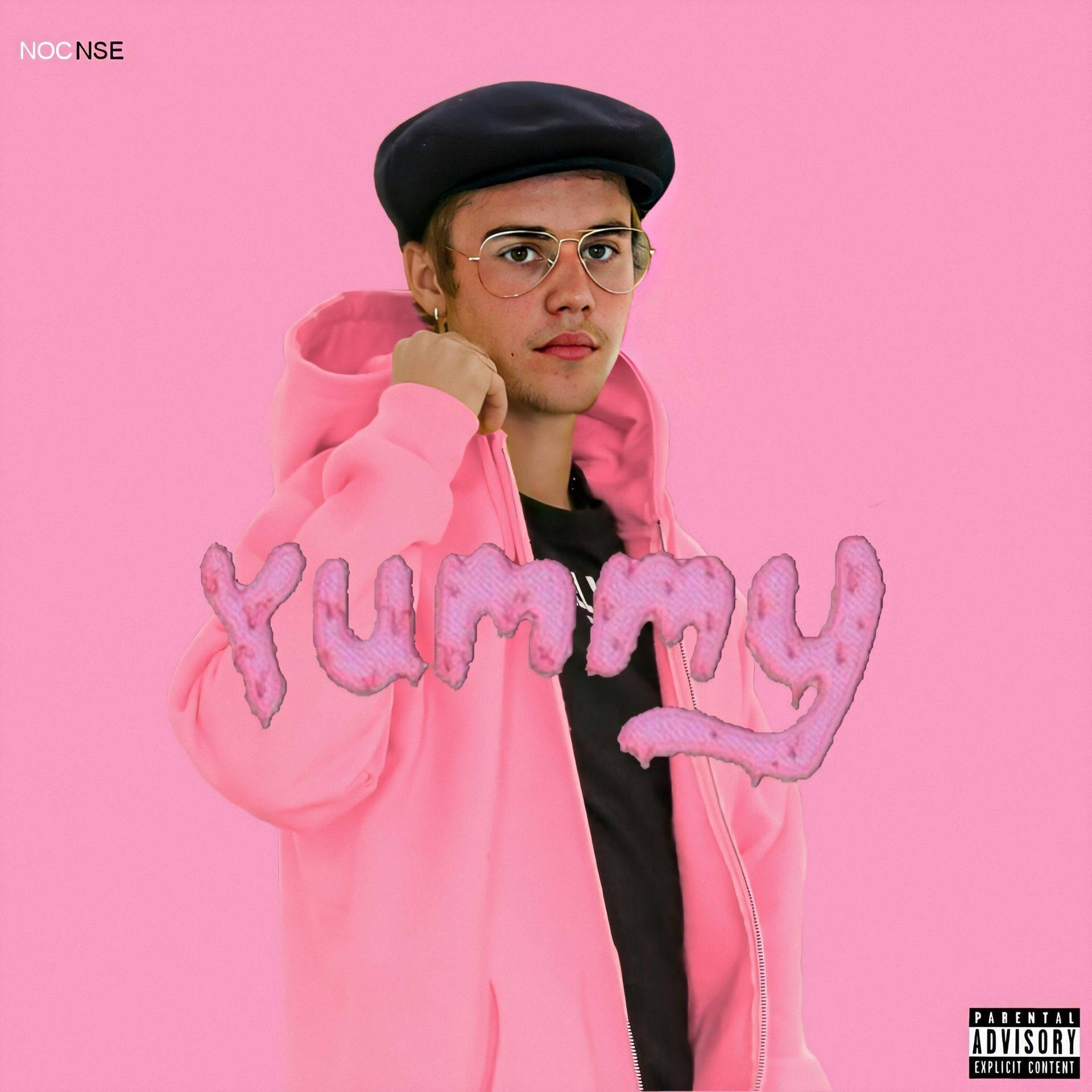 Yummy Justin Bieber In Pink Background
