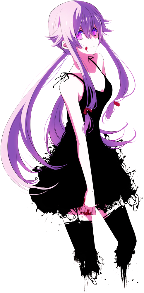 Yuno Gasai Purple Hair Anime Character PNG