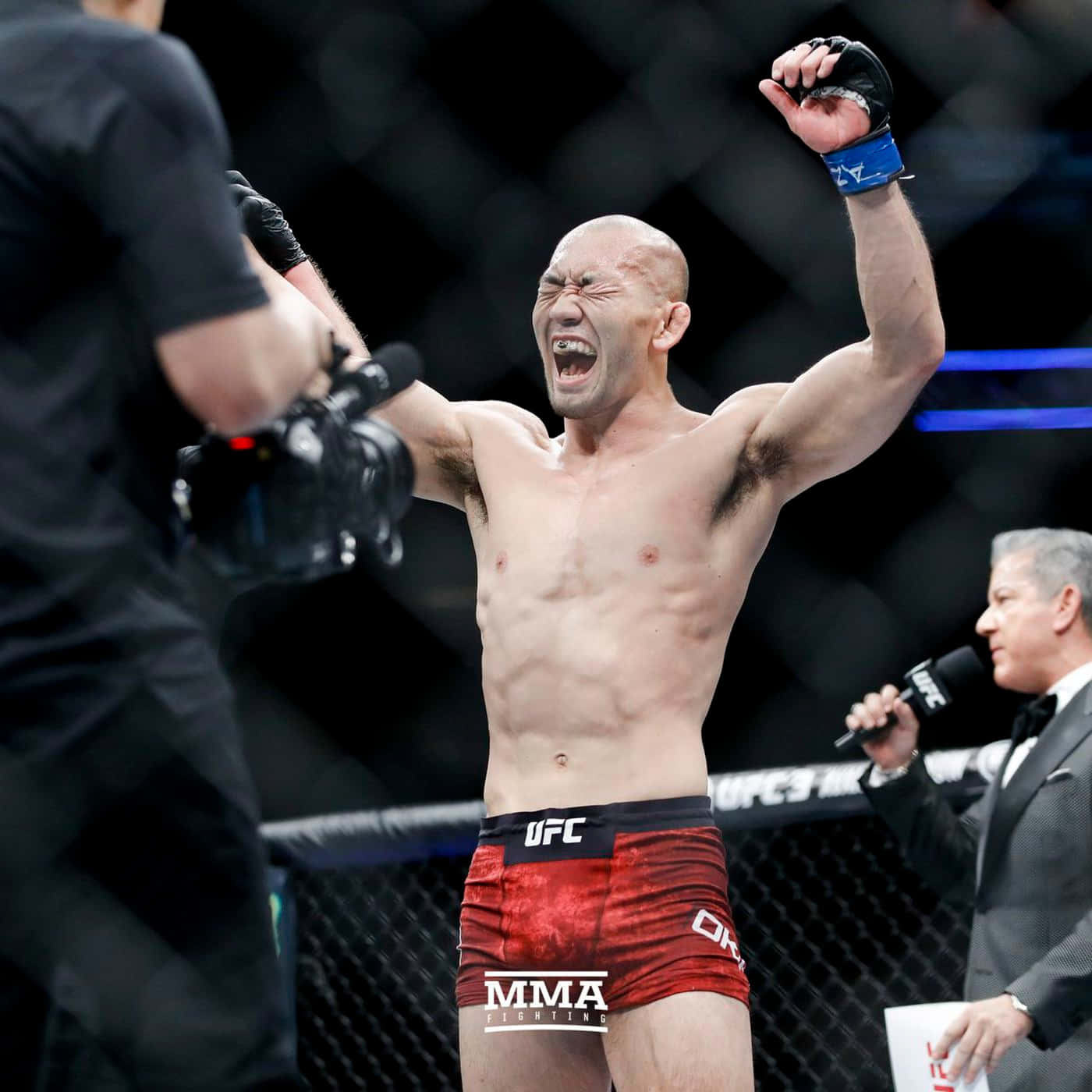 Yushin Okami Celebrating Victory UFC Fight Night Wallpaper