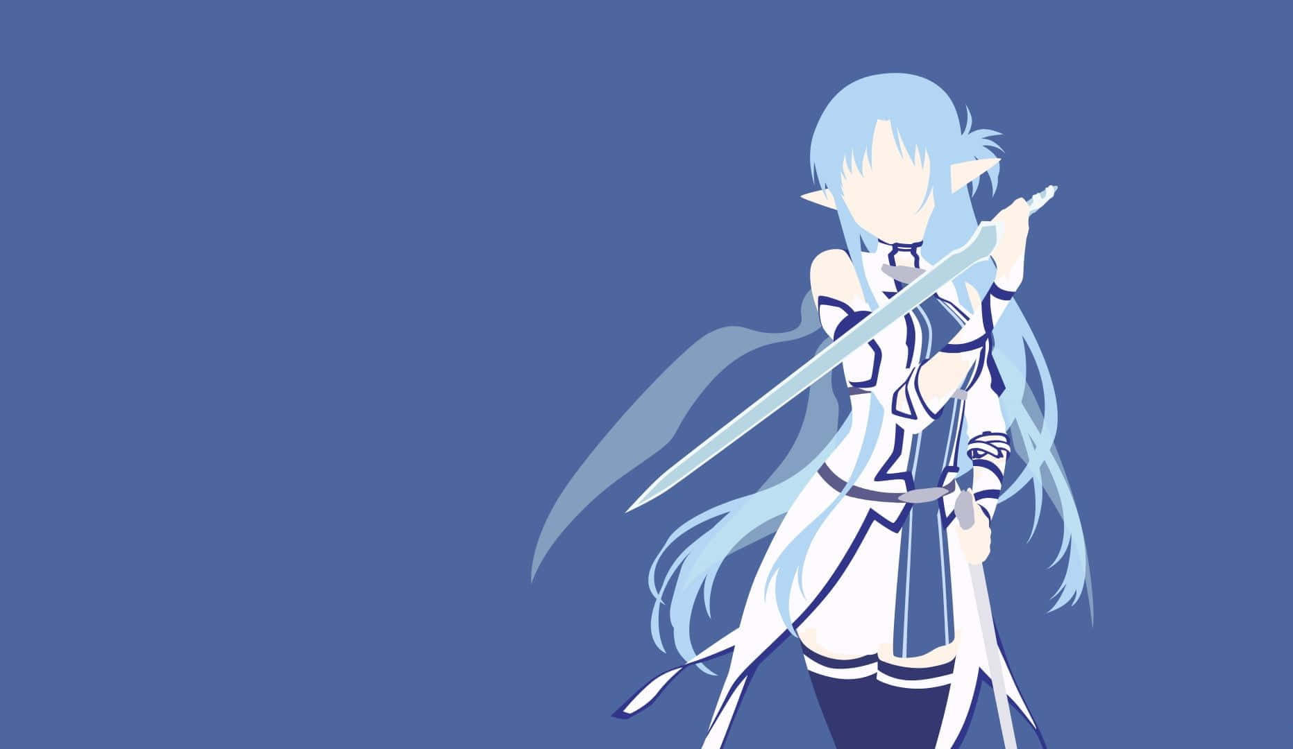 Yuuki Asuna wielding a sword in a stunning pose Wallpaper