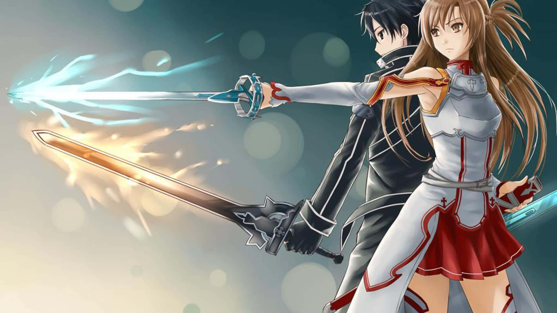 Yuuki Asuna posing in her battle gear Wallpaper