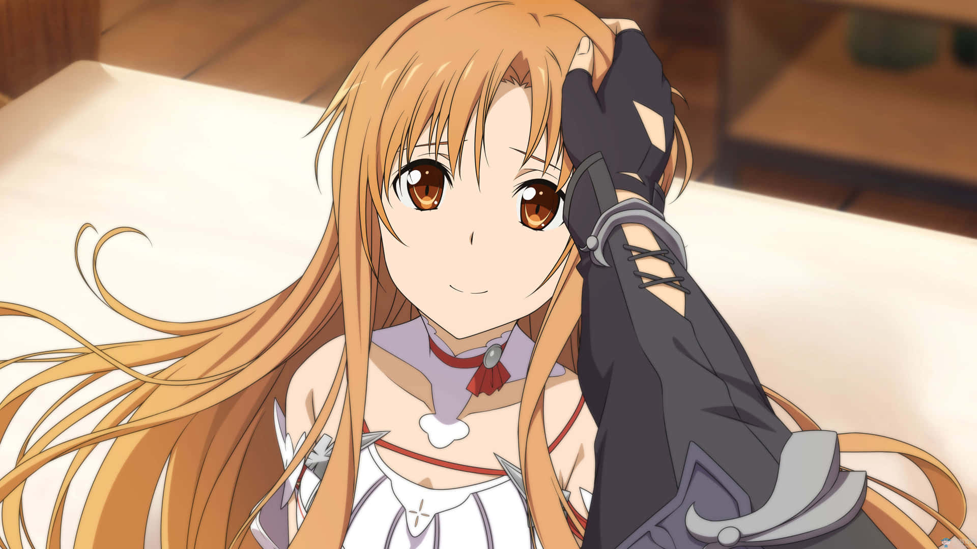 Stunning Yuuki Asuna in battle ready stance Wallpaper