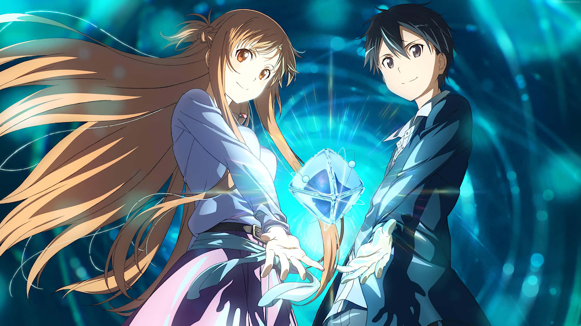 Caption: Yuuki Asuna - A Fierce Heroine in Battle Wallpaper