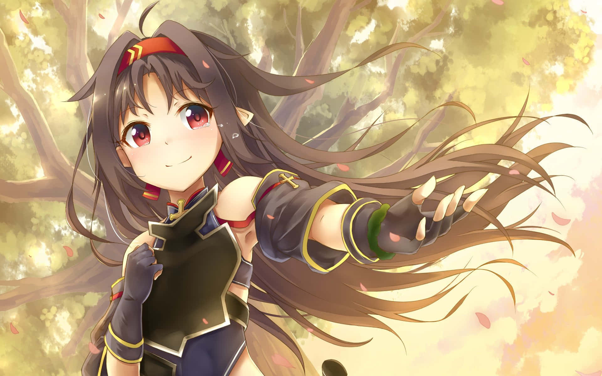 Yuuki Konno in Action - Sword Art Online's Heroine Wallpaper