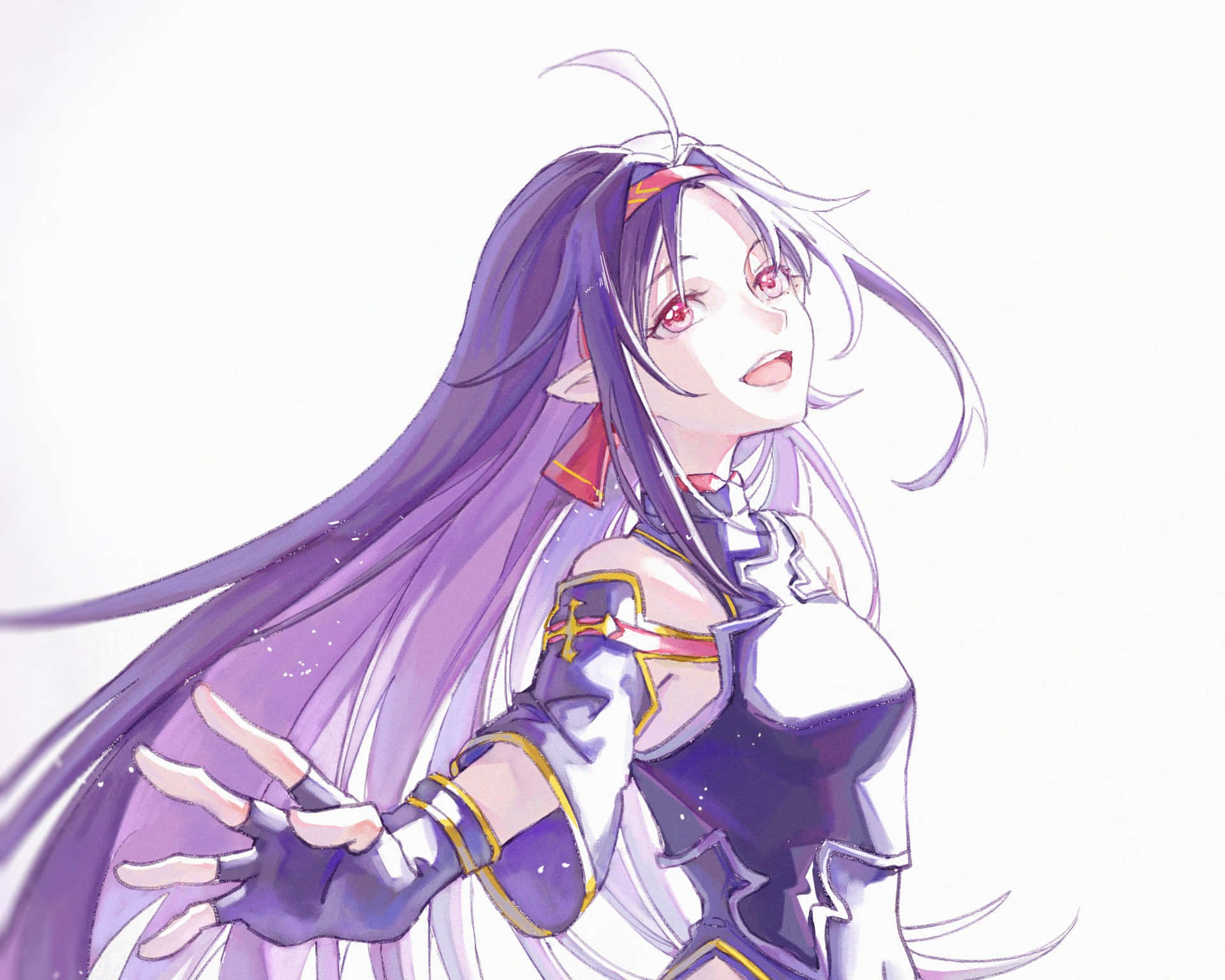 Yuuki, anime, art, online, purple, sword, HD phone wallpaper