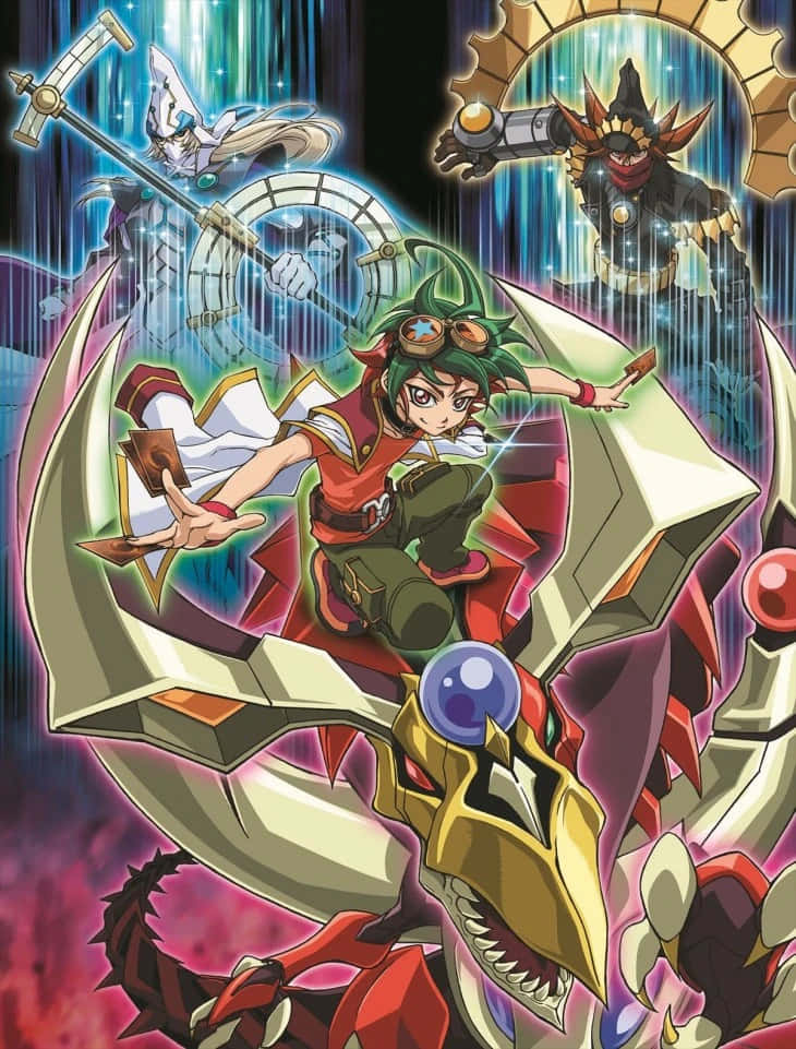 Yuyasakaki Con Su Colgante De Duel Monsters Característico. Fondo de pantalla