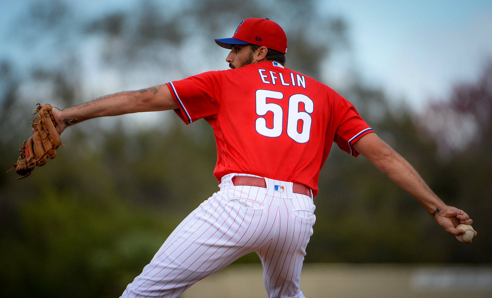 Zach Eflin About To Throw A Pitch Wallpaper
