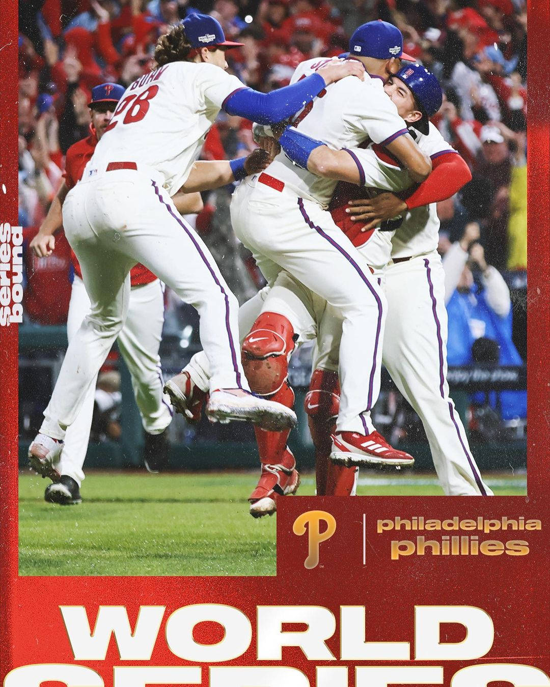 Zach Eflin gruppekram verdensserien låserum 2019 Philadelphia Phillies Wallpaper