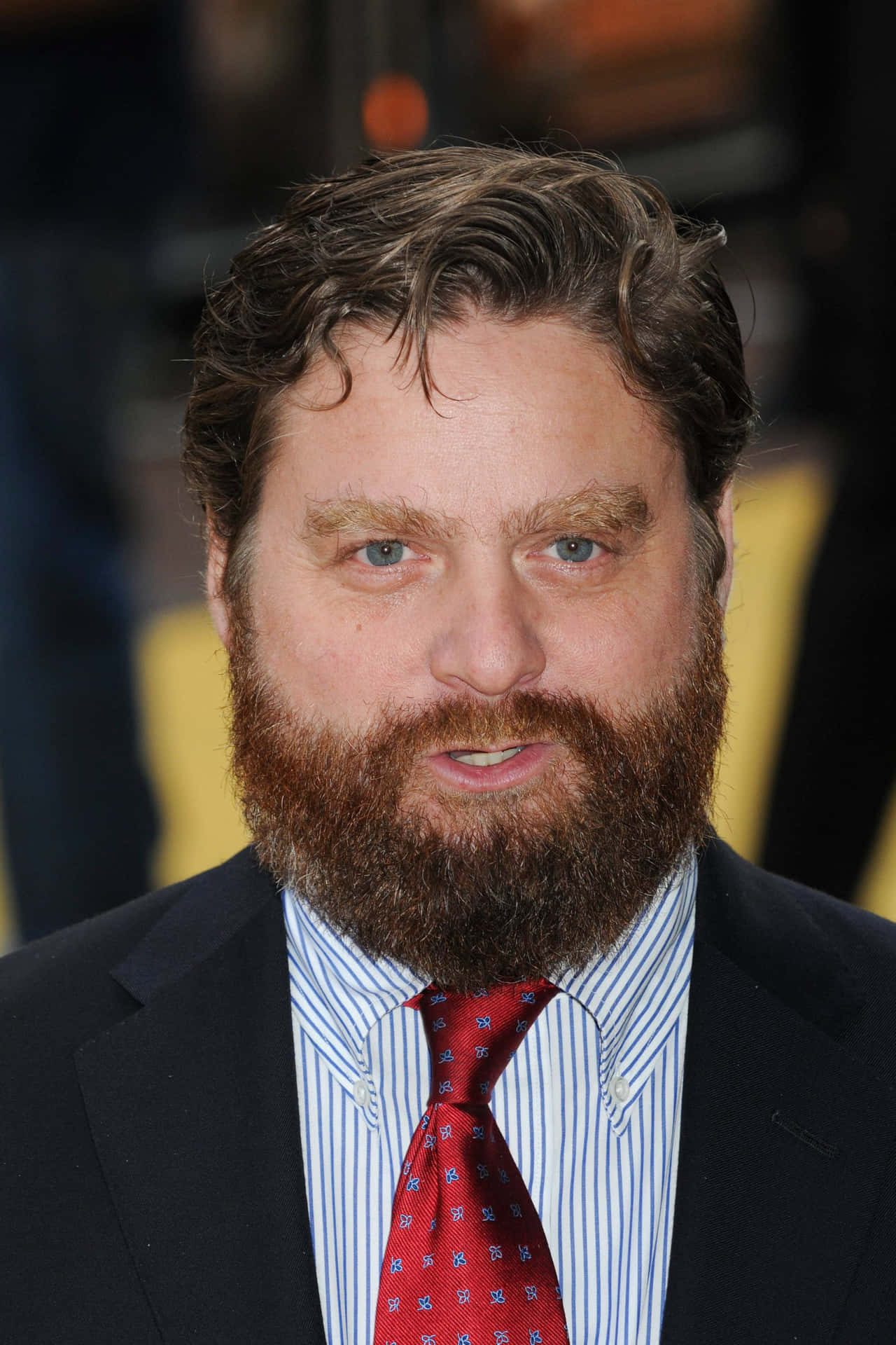 Zach Galifianakis looking stylish in a classic tuxedo Wallpaper