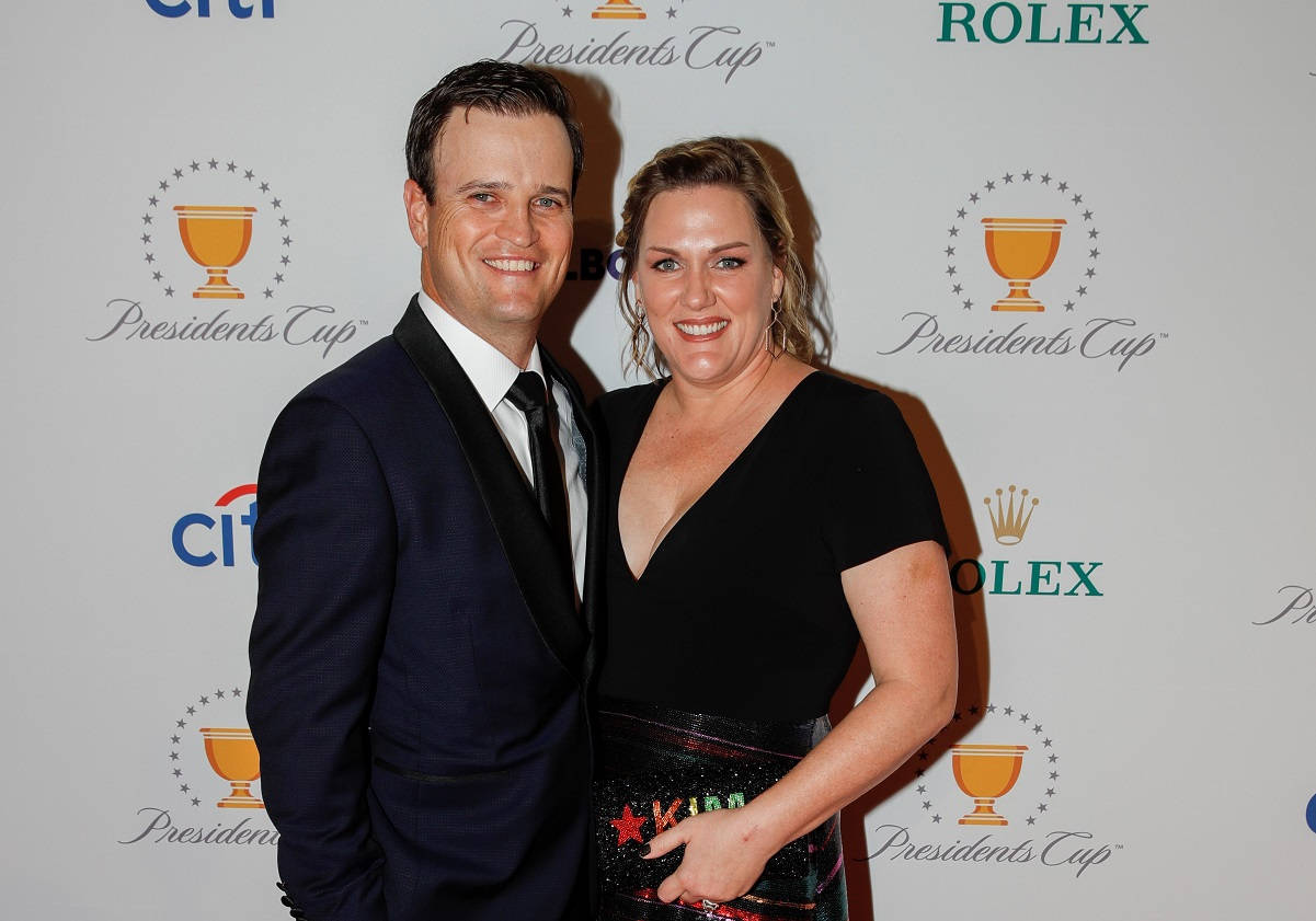 Zach Johnson And His Wife Wallpaper