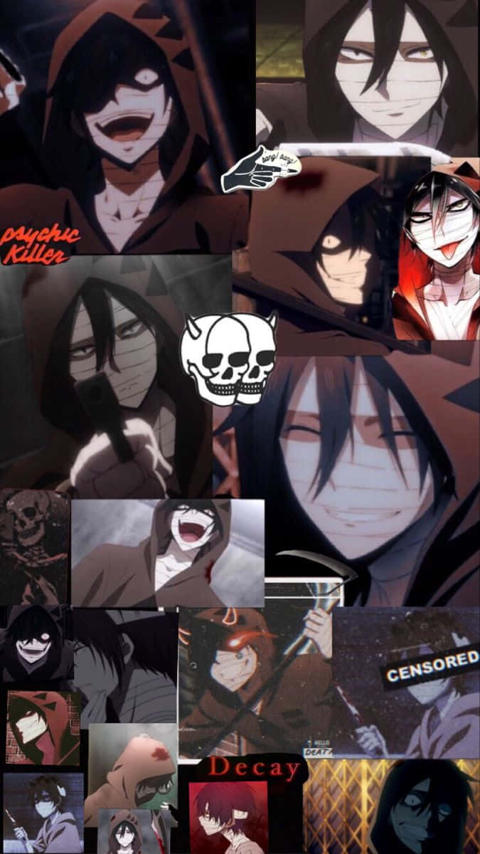 En collage af anime-karakterer med forskellige ansigter. Wallpaper