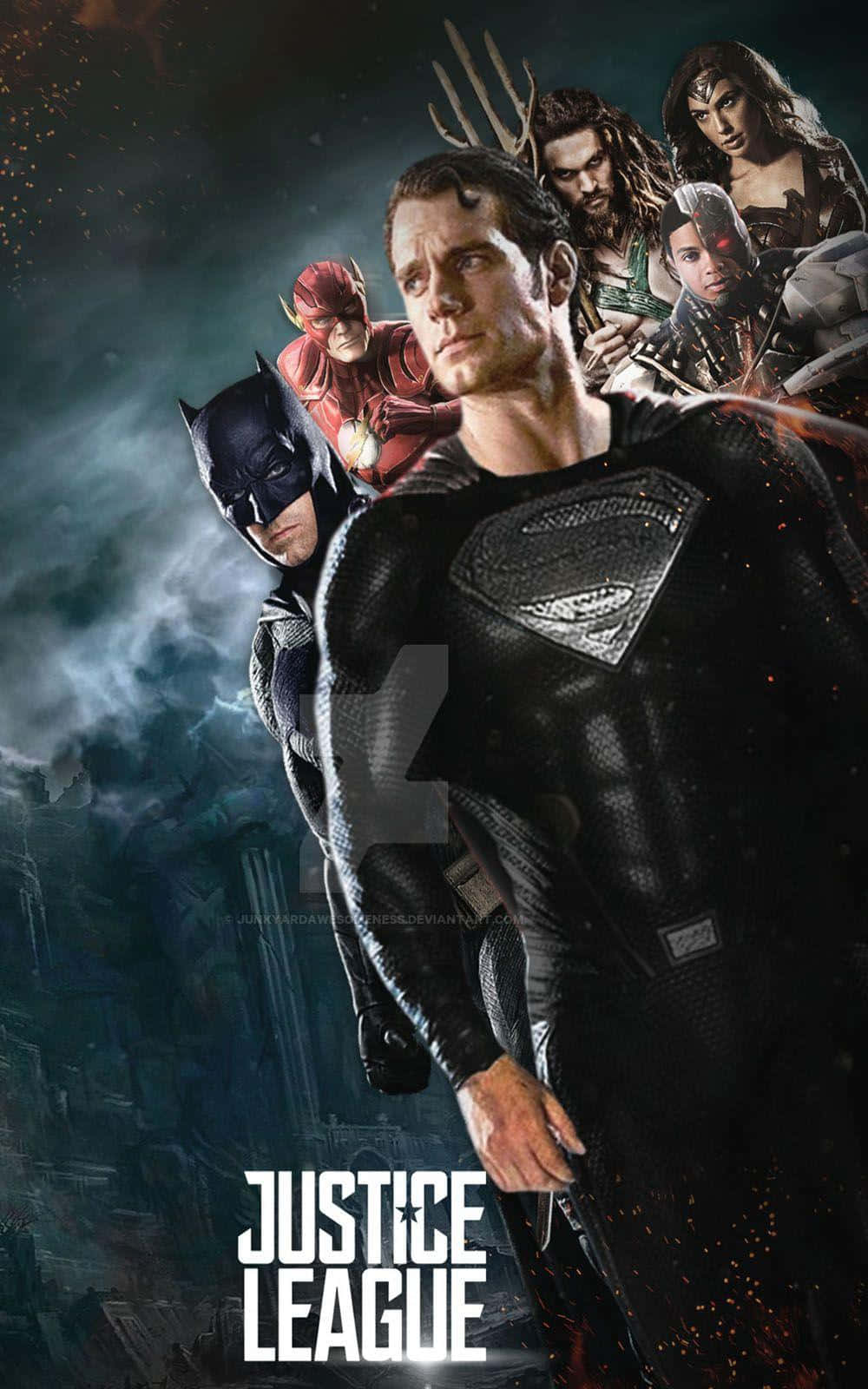 Diverse group of superheroes make up Zack Snyders Justice League Wallpaper