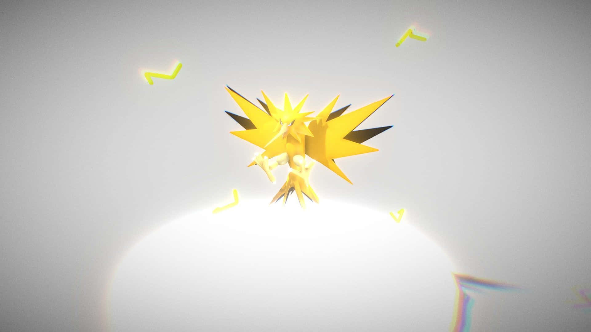 Zapdos With Cute Lighting Bolts Wallpaper
