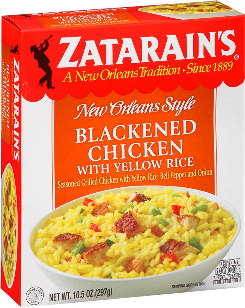 Zatarains Blackened Chicken Yellow Rice Box PNG