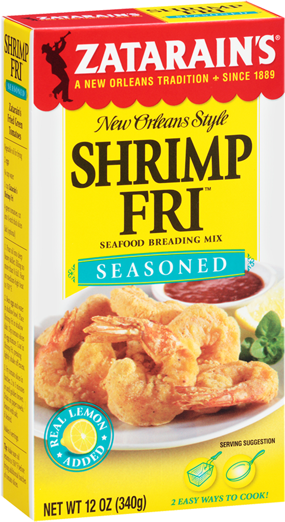Zatarains Shrimp Fry Seasoned Mix Box PNG