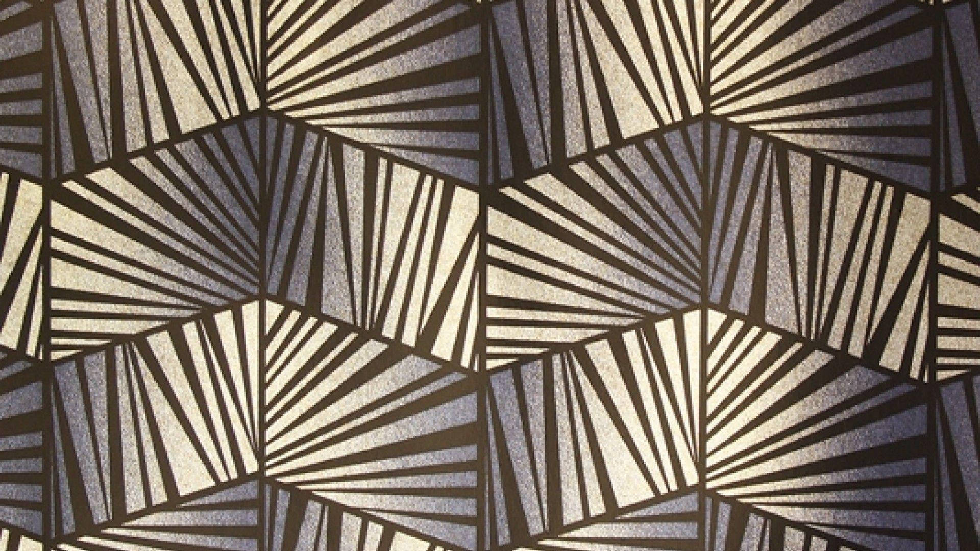 Zebra Pattern Art Deco Wallpaper