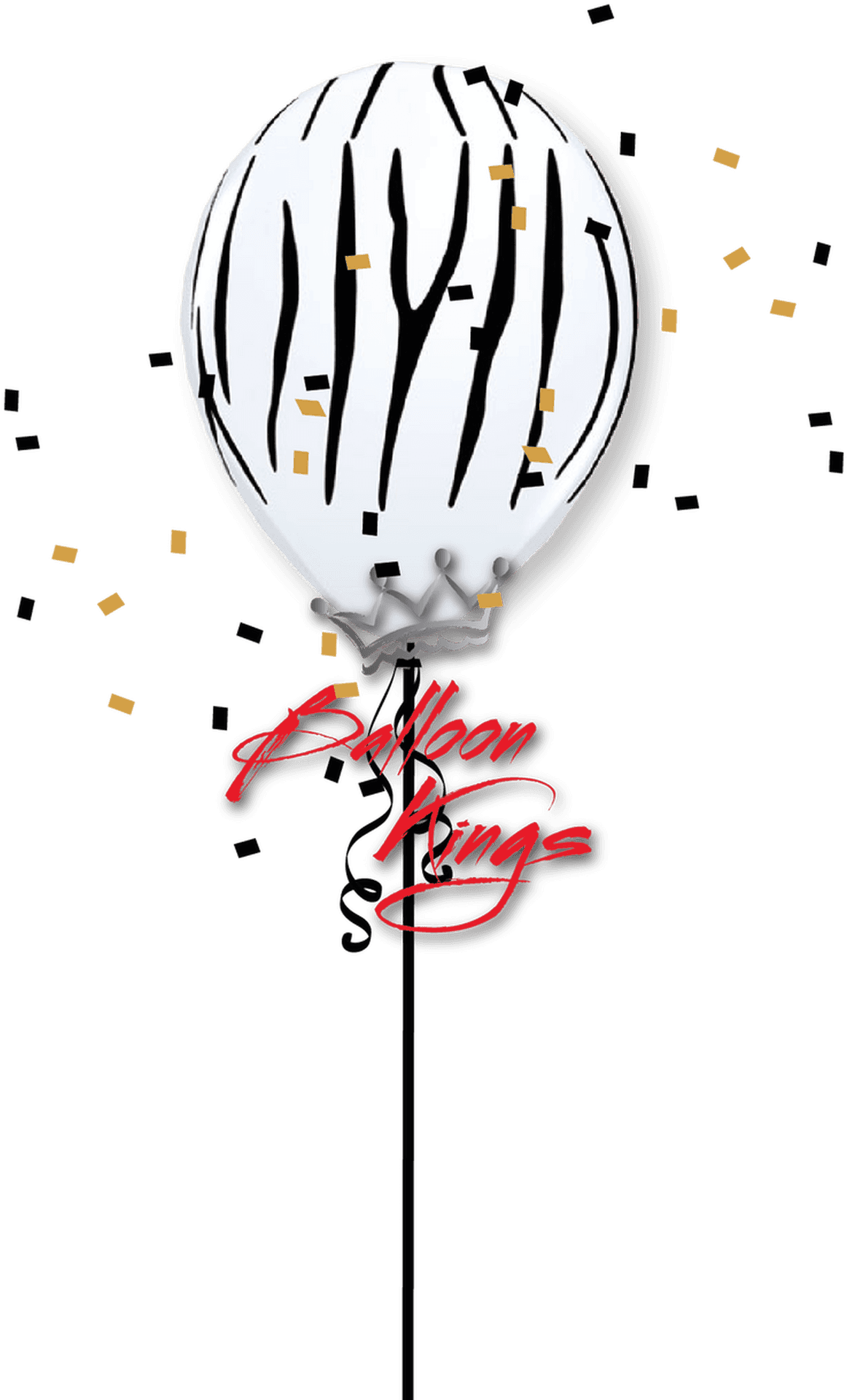 Zebra Striped Balloon King PNG