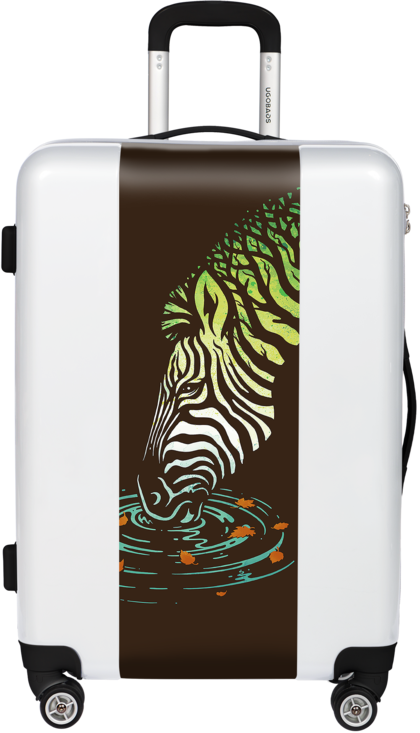 Zebra Themed Suitcase PNG