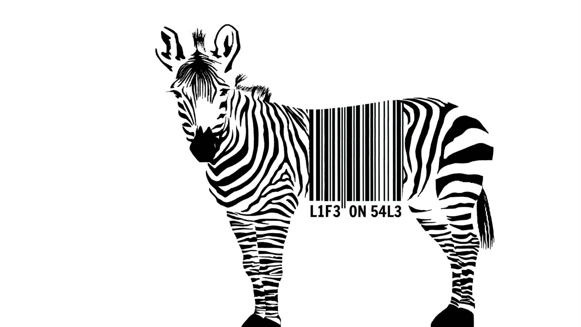 Zebra With Barcode Digital Art Wallpaper
