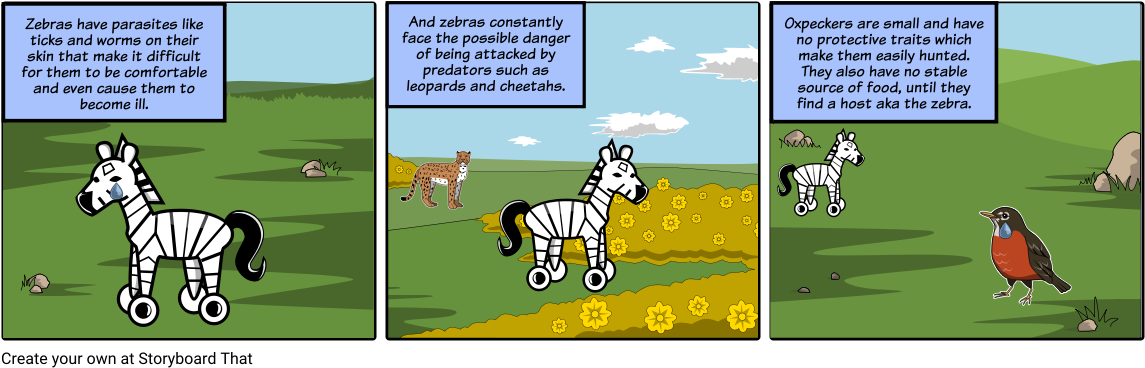 Zebra_ Life_ Challenges_ Comic_ Strip PNG