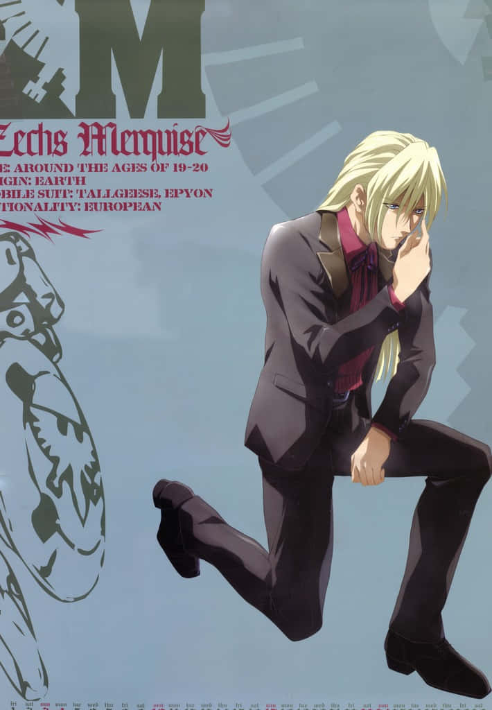 Caption: Zechs Merquise in a Dramatic Pose Wallpaper