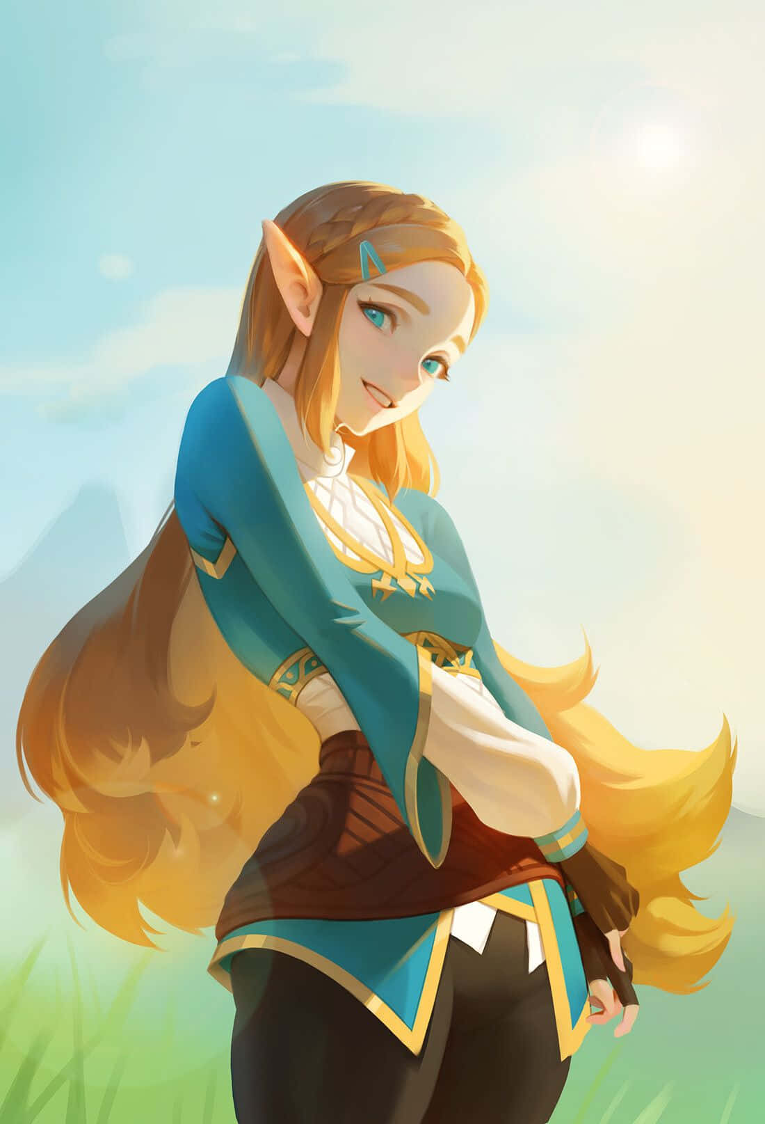 Link exploring Hyrule in The Legend of Zelda: Breath of the Wild Wallpaper