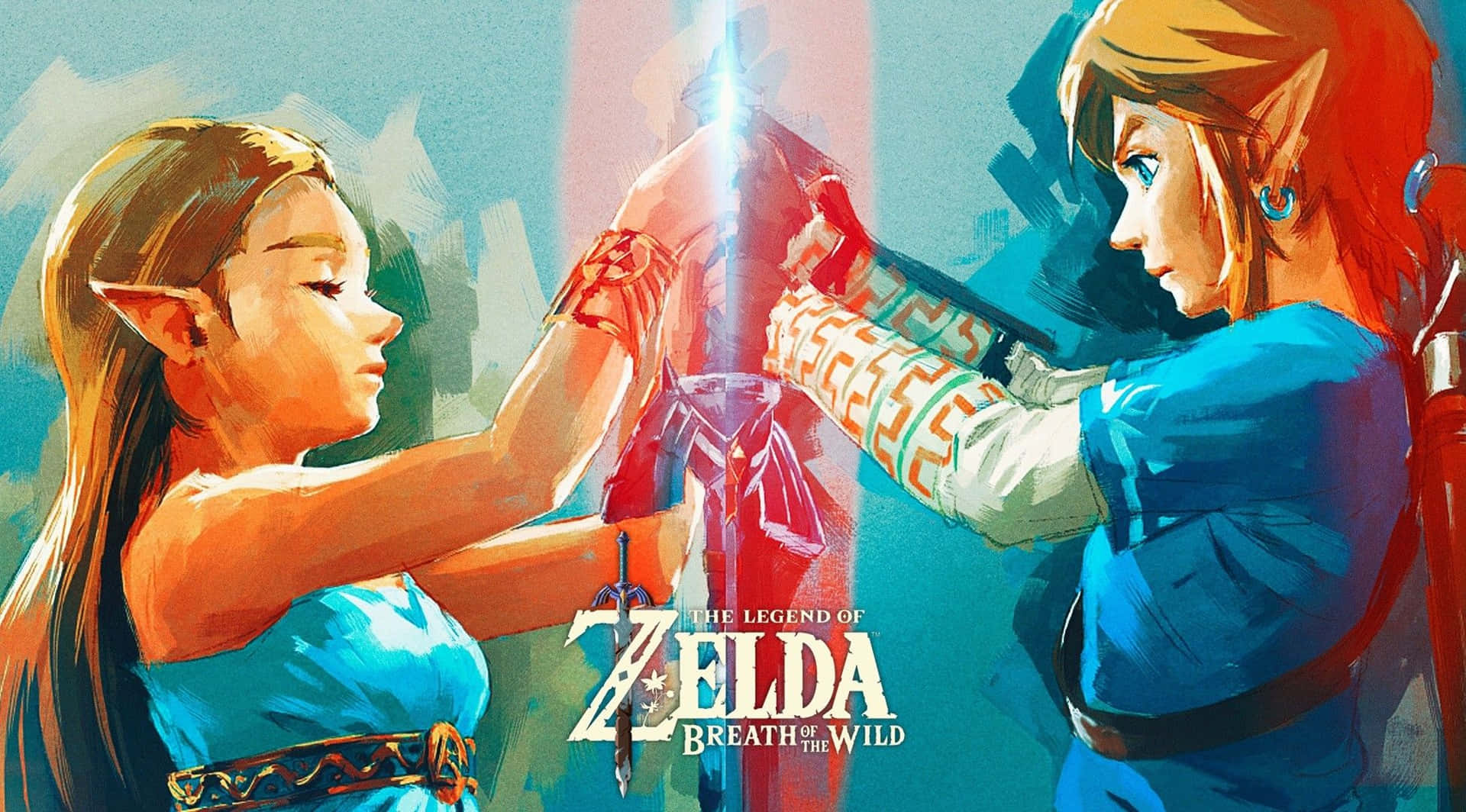Download Princess Zelda And Link Hugging Botw Wallpaper