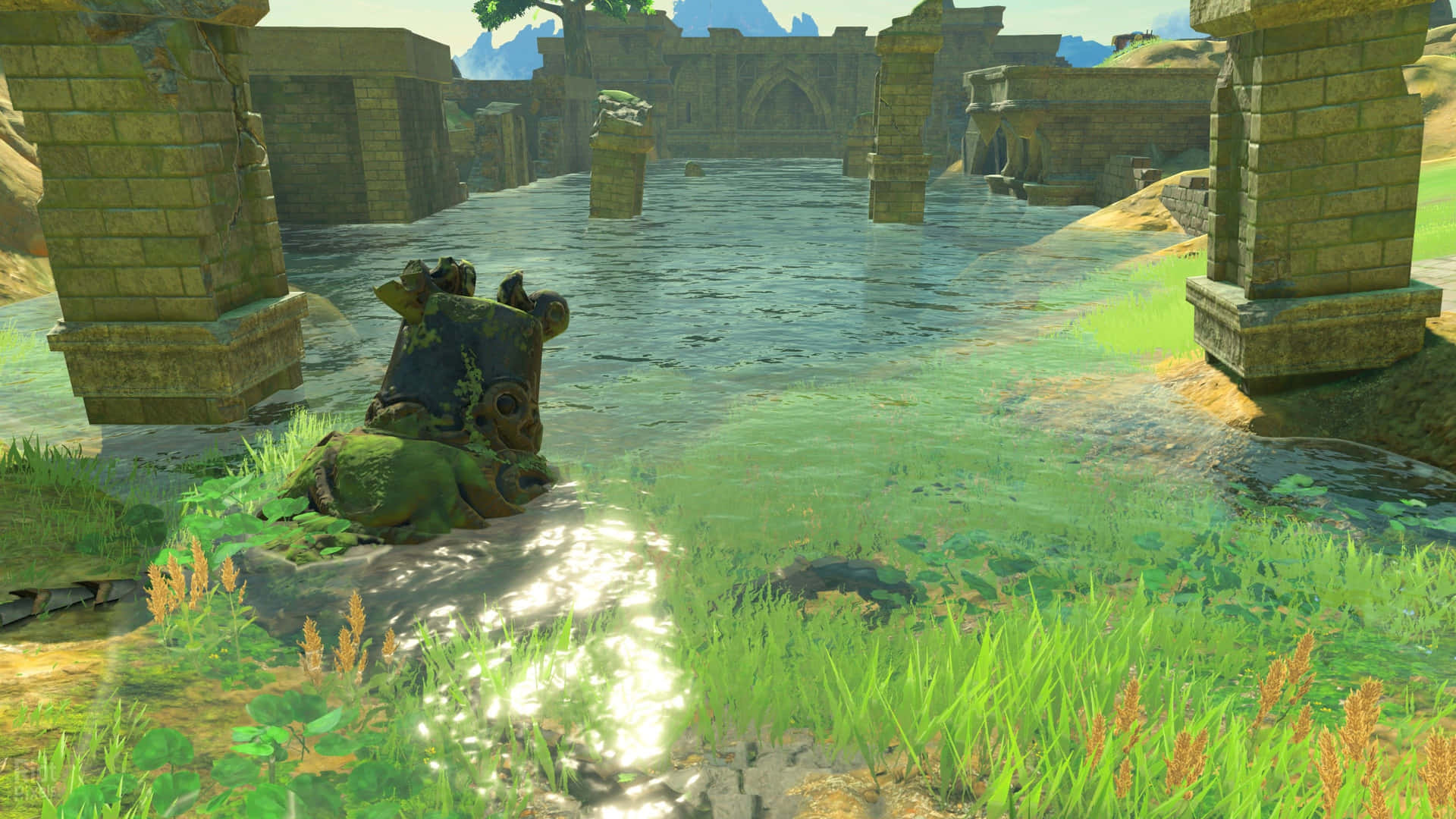 Zelda Breath Of The Wild 4K Sunken Ruin Tapet Wallpaper