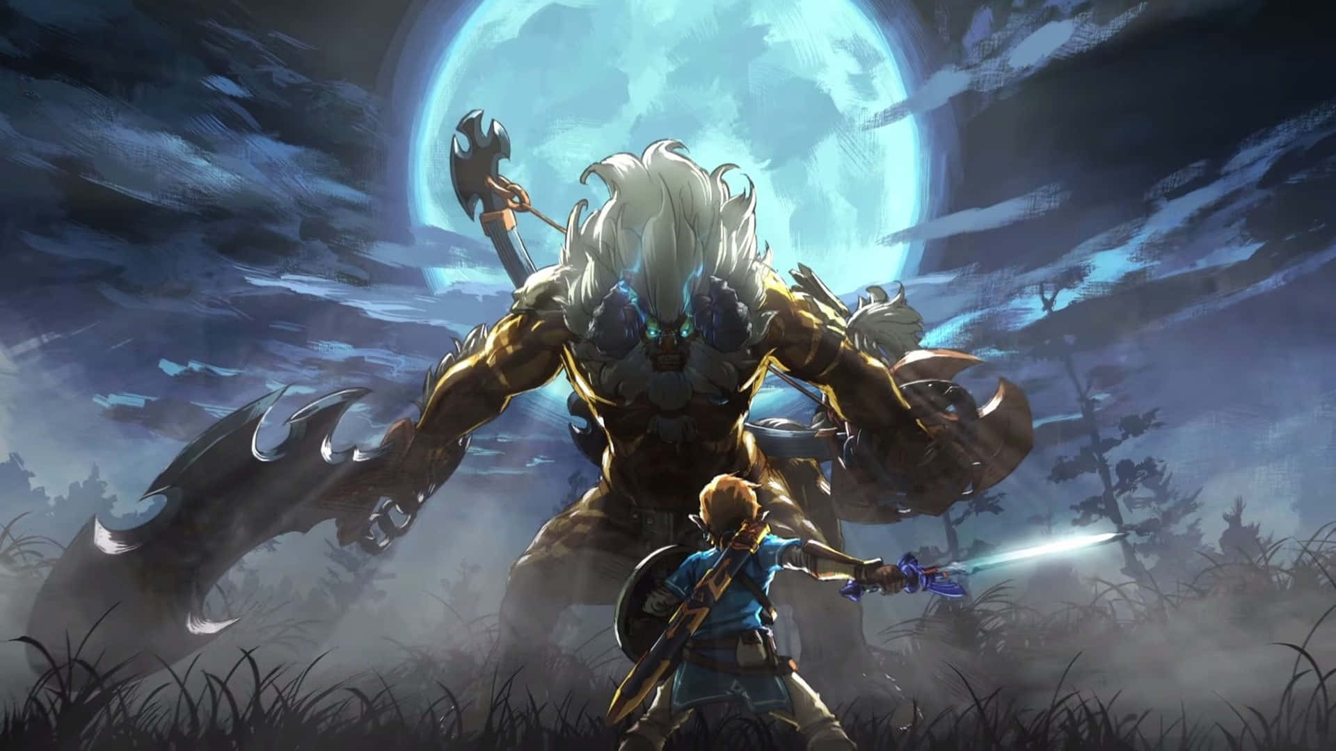 Zelda Breath Of The Wild 4K Link Fight A Boss Wallpaper