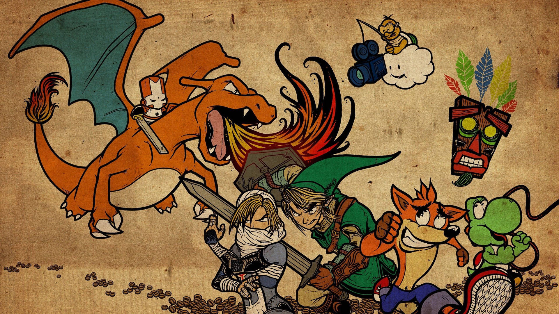 Explore the magical world of Hyrule with the beloved hero, Link Wallpaper