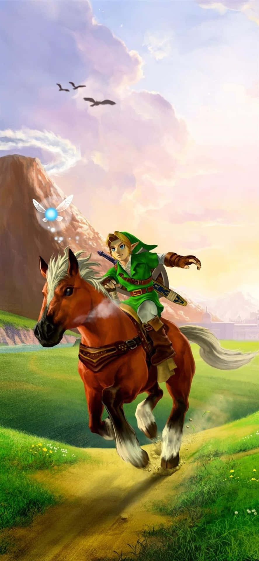 Bleibensie Mit The Legend Of Zelda: Breath Of The Wild Ganz Bequem In Ihrer Tasche Mit Diesem Zelda-handy In Verbindung. Wallpaper