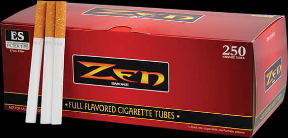 Zen Cigarette Tubes Packaging PNG