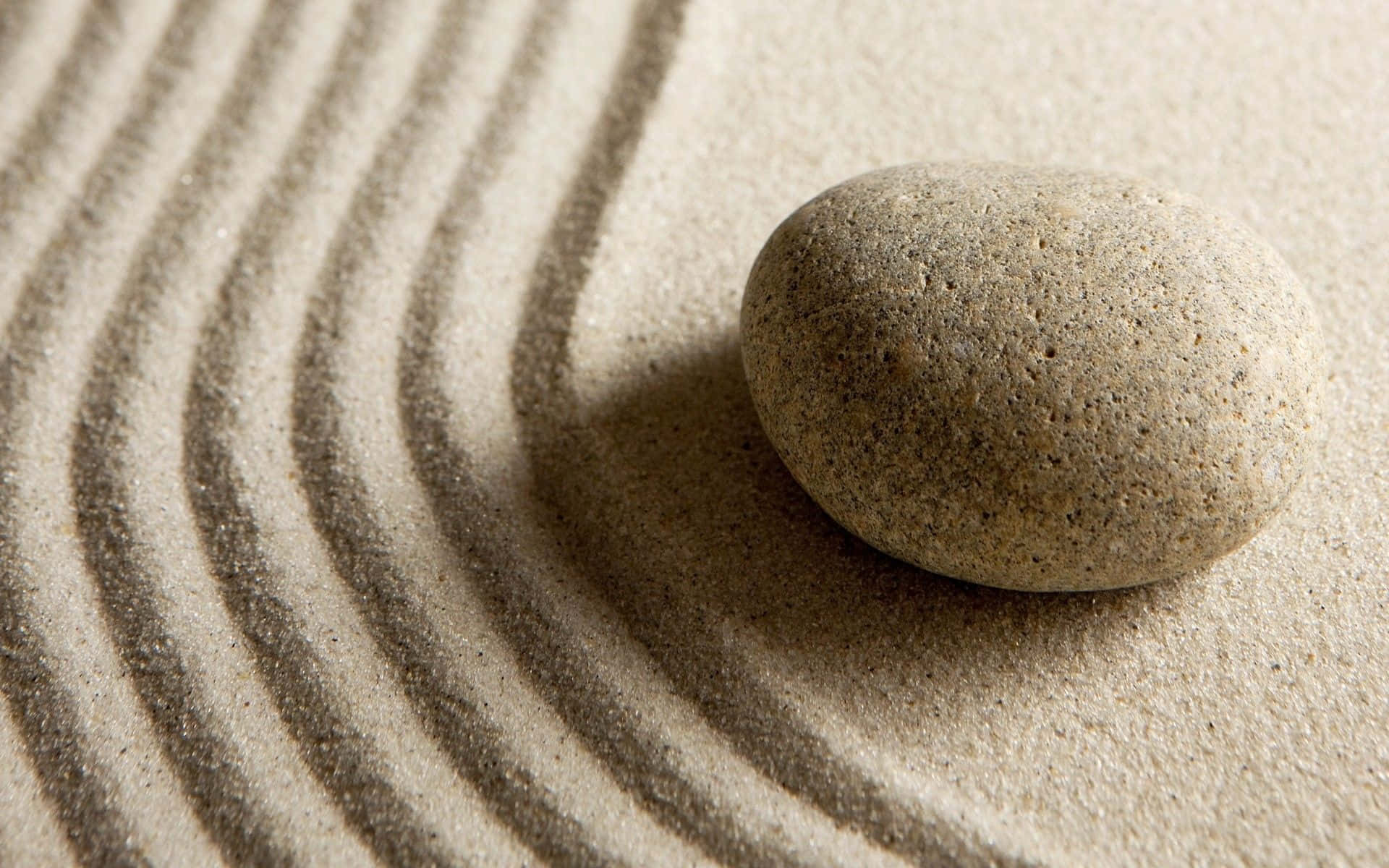 Zen Desktop White Stone With White Sand Wallpaper