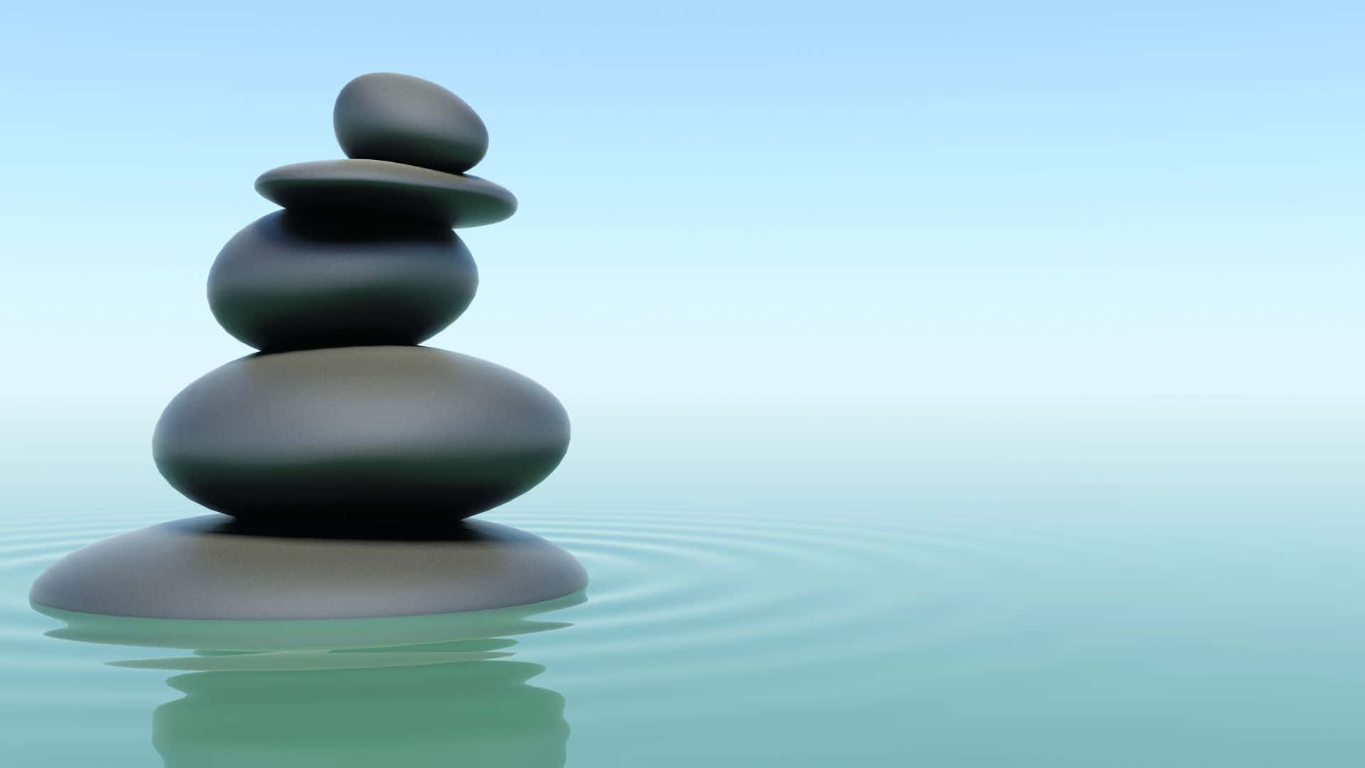 Zen Desktop Stone Stack On Water Surface Wallpaper