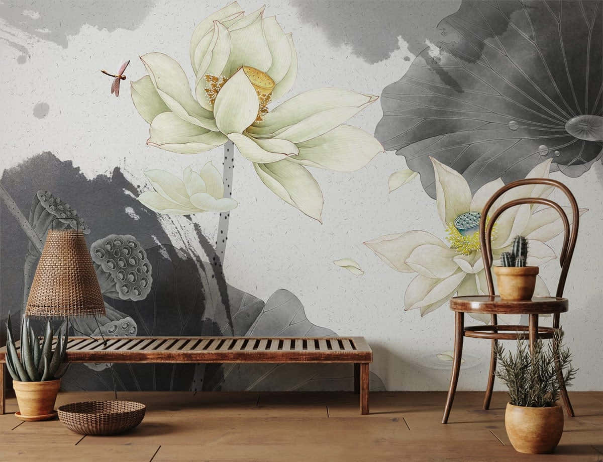 Zen Floral Wallpaper Interior Wallpaper