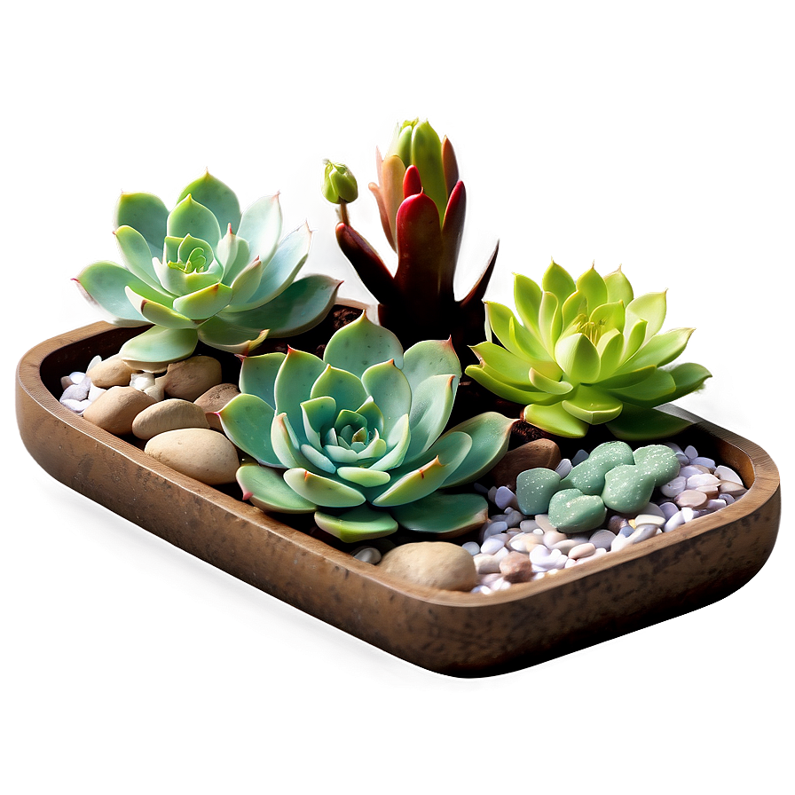 Zen Garden Succulents Png 06212024 PNG