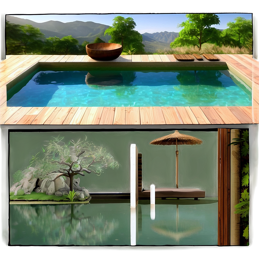 Zen Inspired Swimming Pool Png 06122024 PNG