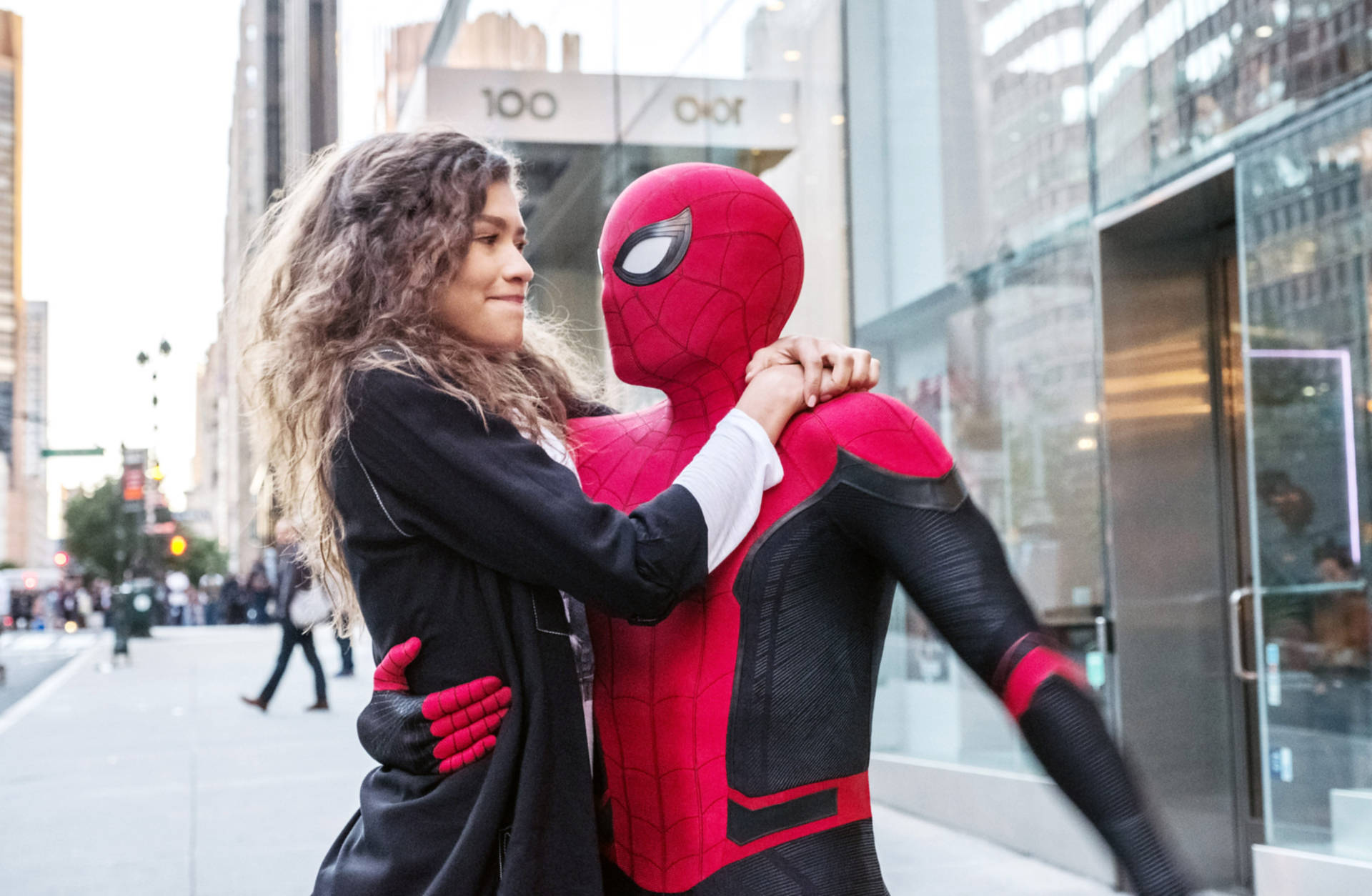 Zendaya With Spider Man Background