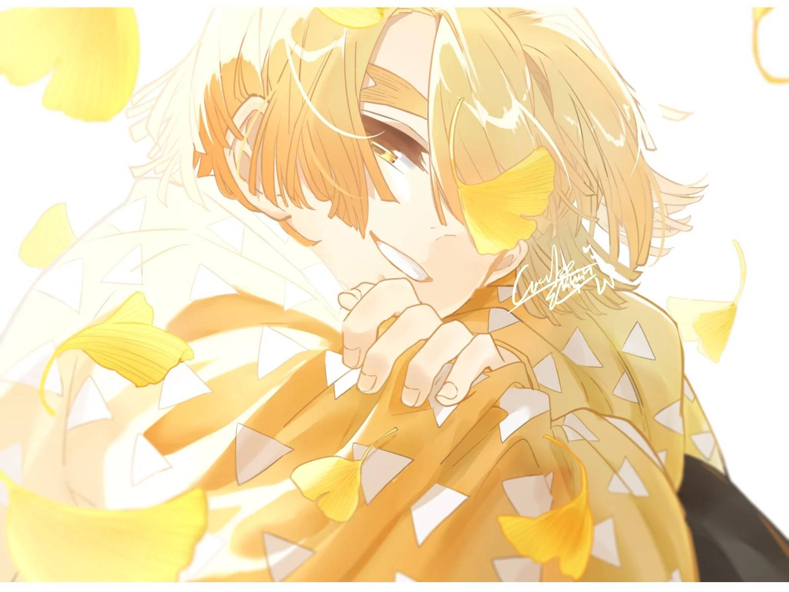 Zenitsu Pfp Yellow Petals Wallpaper