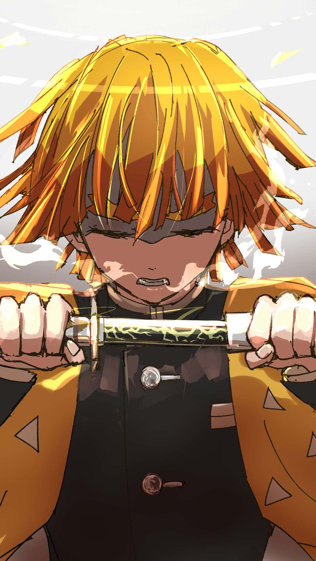 A Boy With Yellow Hair Holding A Sword Wallpaper