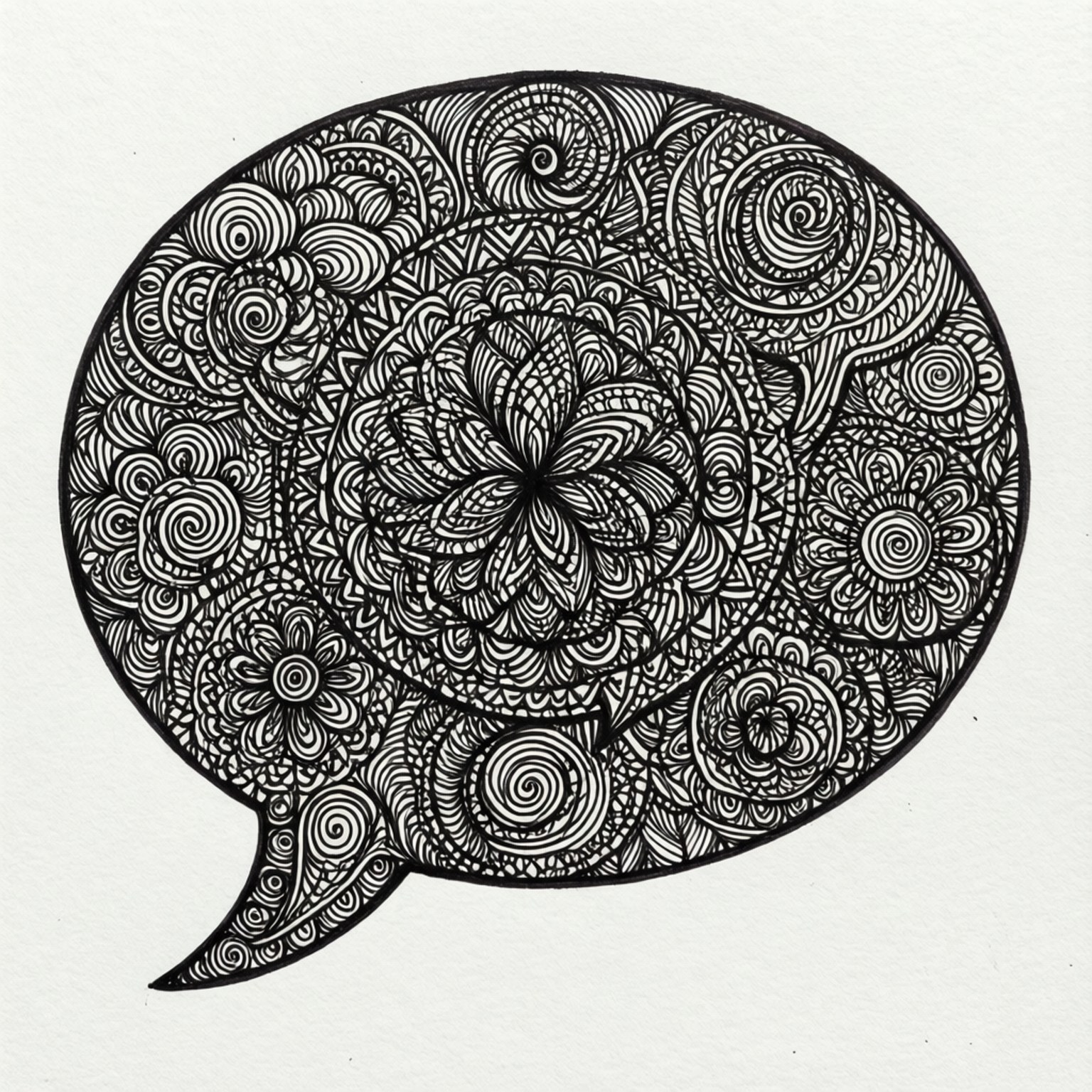 Zentangle Chat Bubble -kuvio Taustakuvat