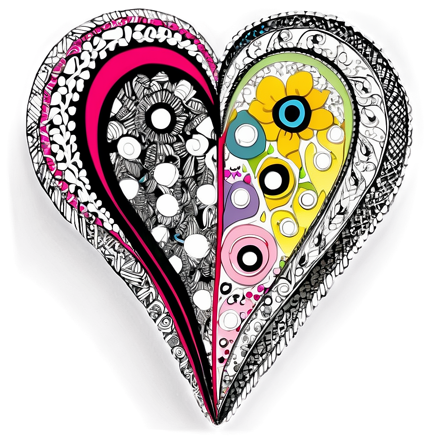 Zentangle Heart Art Png 06202024 PNG