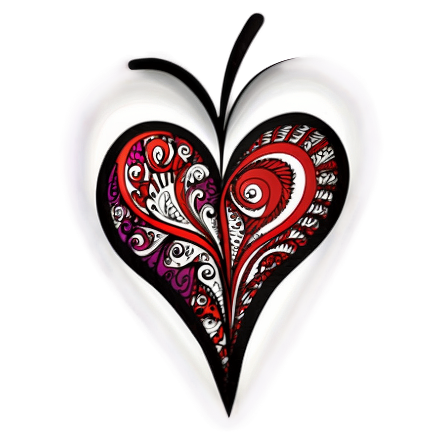 Zentangle Heart Art Png 7 PNG